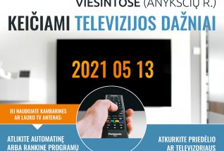 Biržuose, Rokiškyje ir Viešintose (Anykščių r.) keičiami televizijos dažniai