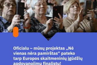 RRT projektas „Nė vienas nėra pamirštas“ – tarp Europos skaitmeninių įgūdžių apdovanojimų finalistų